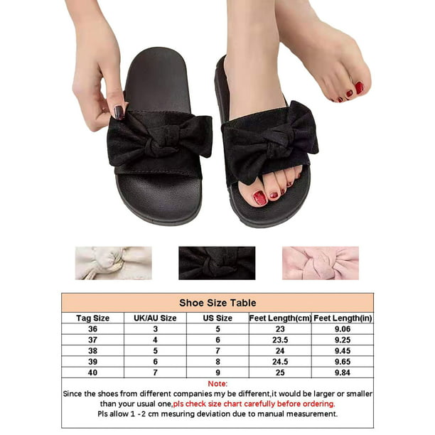 Womens Bow Knot Flatform Mule Sandals Sliders Summer Slip On Comfort Shoes Size
